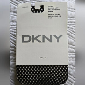 DKNY Women's Black Fishnet Model Tights Hosiery Sz Small